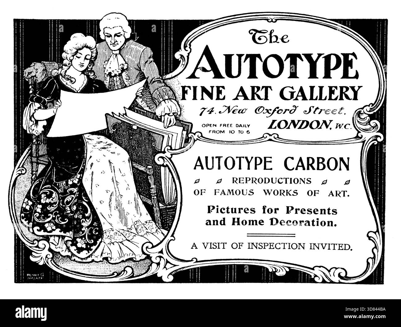 1907 Autotype fine Art Reproduction Gallery, Londra, pubblicità dalla rivista The Studio Foto Stock