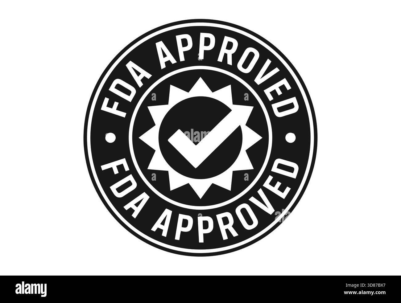 Sigillo approvato dalla FDA con segno di spunta e Starburst Illustrazione Vettoriale