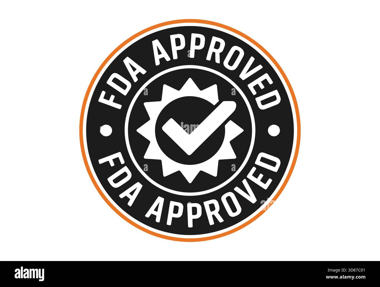 Sigillo approvato dalla FDA con segno di spunta e Starburst Illustrazione Vettoriale