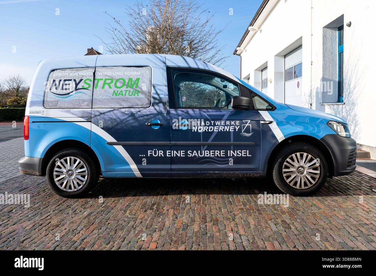 Stadtwerke Norderney Volkswagen Caddy van Foto Stock