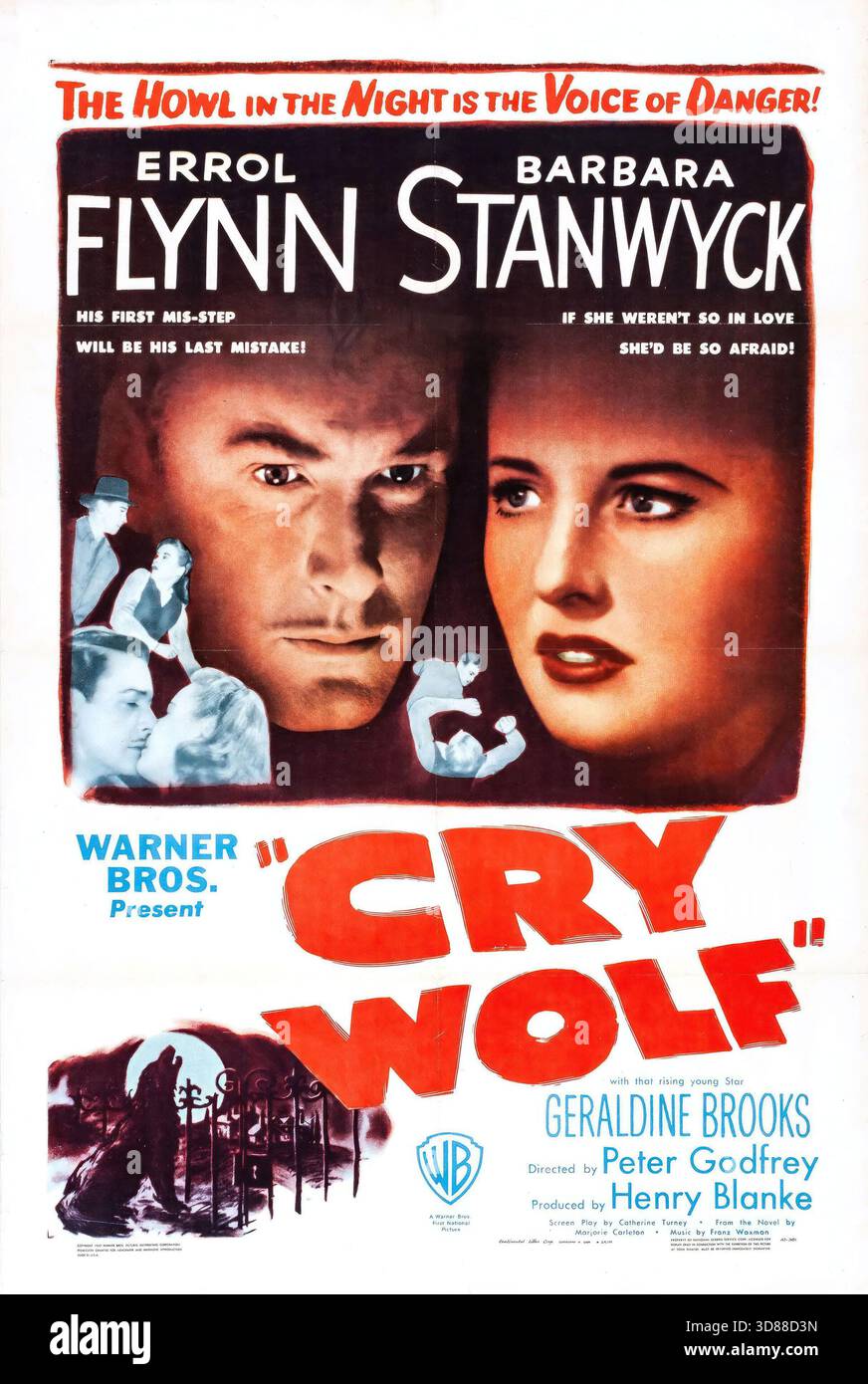 ERROL FLYNN e BARBARA STANWYCK in CRY WOLF (1947), diretto da PETER GODFREY. Crediti: WARNER BROS/FIRST NATIONAL/album Foto Stock
