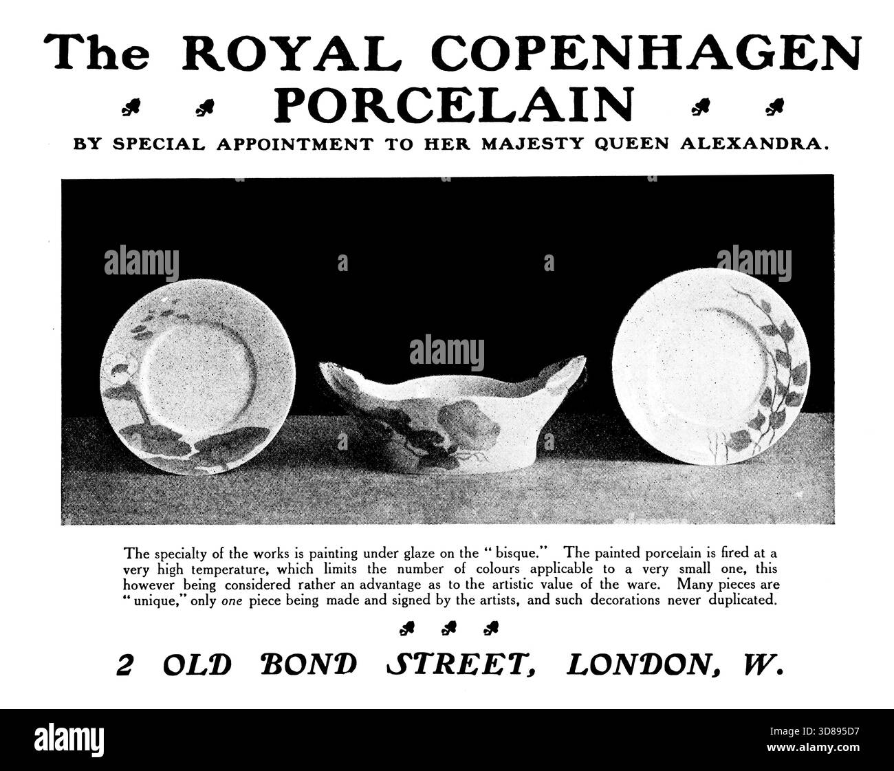 1910 Royal Copenhagen Porcelain Advertisement, dalla rivista Studio Foto Stock