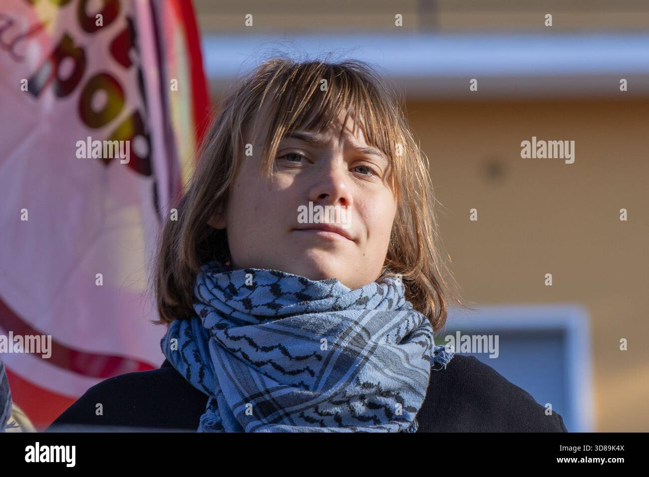 Roma, Italia. 29 novembre 2025. Greta Thunberg partecipa alla manifestazione palestinese a Roma Credit: Independent Photo Agency/Alamy Live News Foto Stock