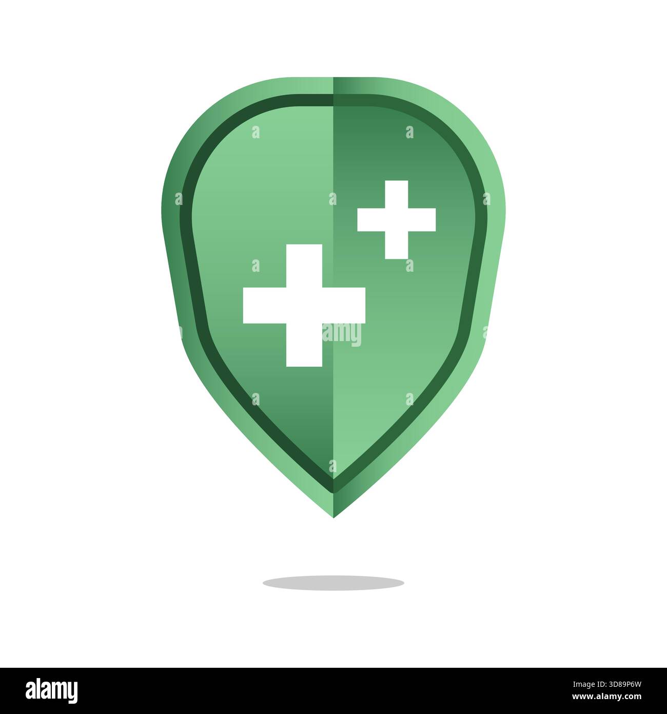 Icona scudo medico. Simbolo di protezione della salute. Guardia ospedaliera Vector. Croce di sicurezza. EPS 10. Illustrazione Vettoriale