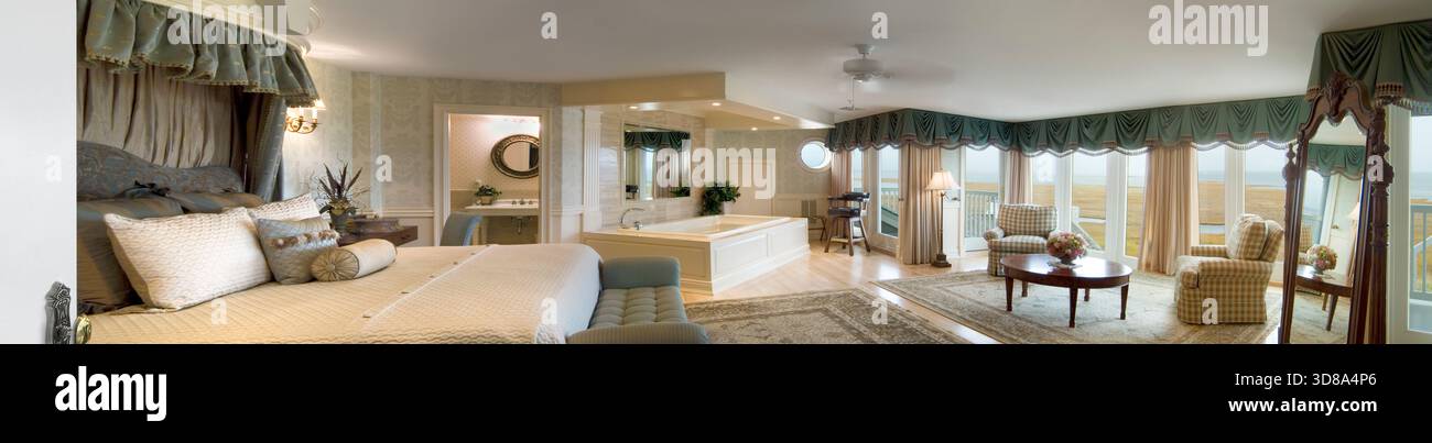 Vista panoramica dell'Hotel Suite, Philadelphia, Stati Uniti Foto Stock