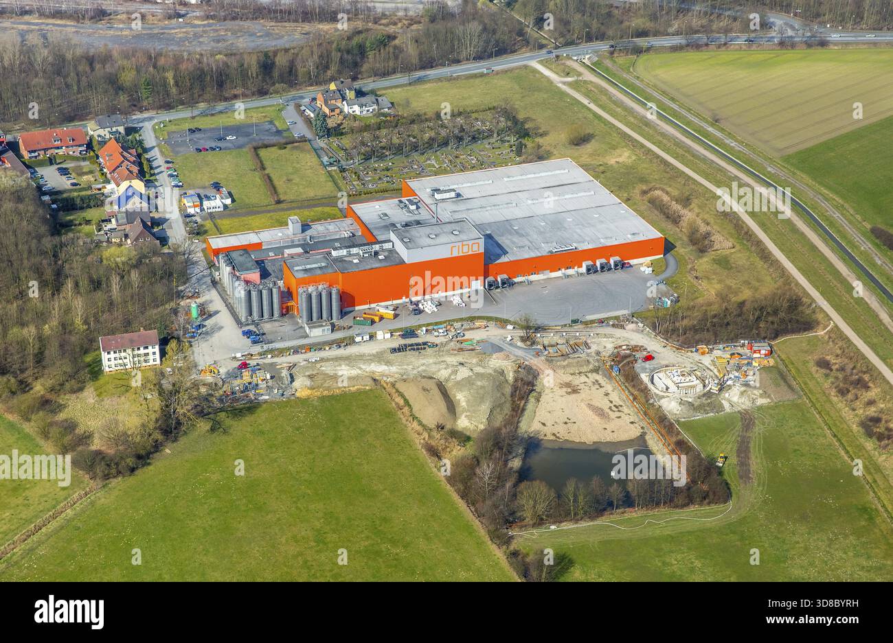 Espansione presso RIBA Pelcum, Kunststofftechnik, Hamm, regione della Ruhr, Renania settentrionale-Vestfalia, Germania, Germania, GERMANIA, Europa, vista aerea, vista dall'alto, fot. aerea Foto Stock