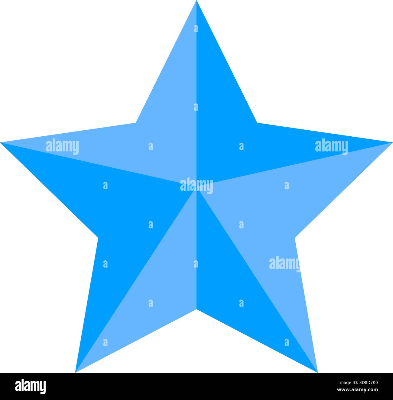 Un'icona a stella minimalista a cinque punte in tonalità blu chiaro con una forma geometrica semplice e pulita, ideale per una decorazione grafica moderna Illustrazione Vettoriale
