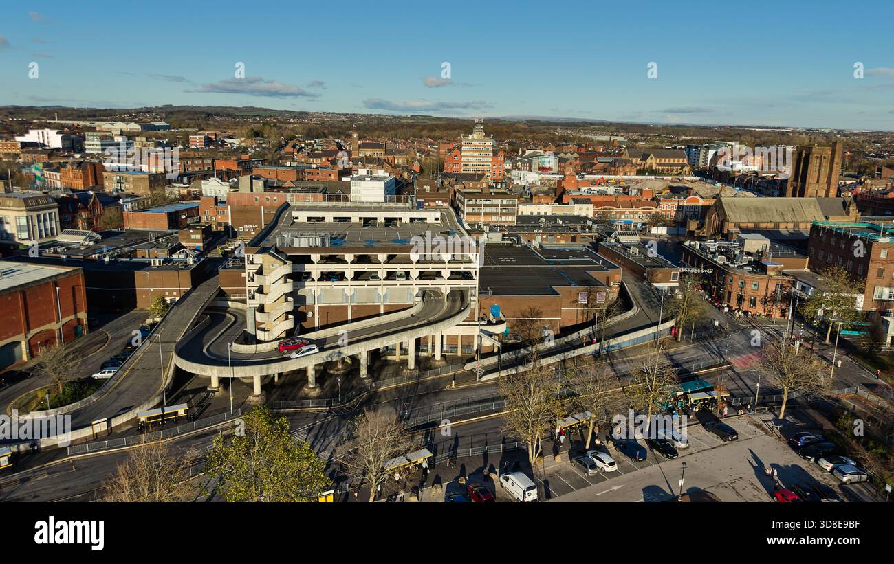 Parcheggio nel centro di St Helens, parcheggio Tontine, Church Square Shopping Centre Foto Stock