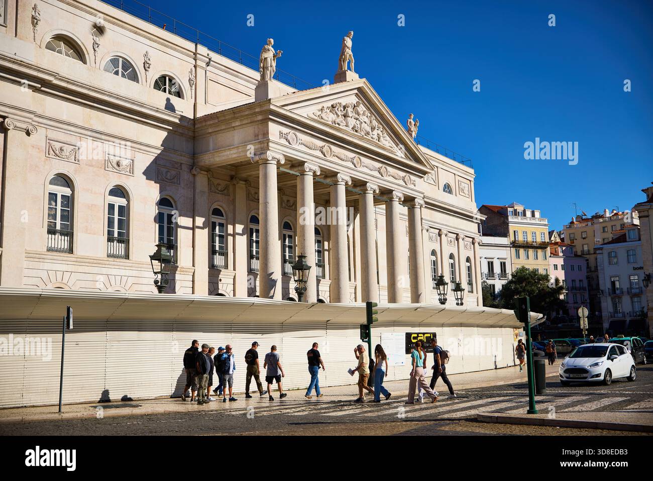 Capitale del Portogallo Lisbona, Teatro Nazionale D. Maria II - Teatro Nacional Dona Maria II, Teatro Nazionale portoghese, design neoclassico Foto Stock