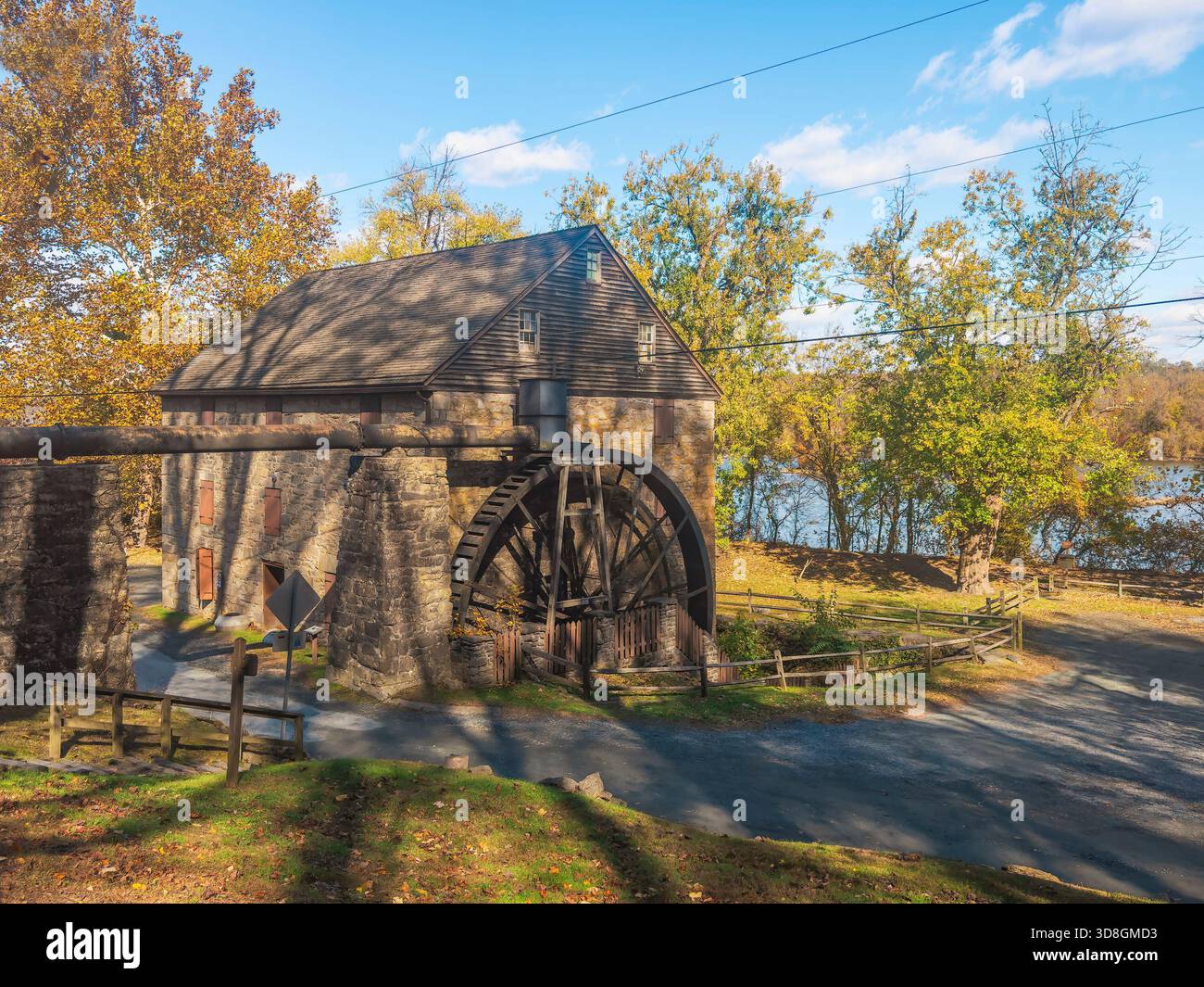 Storico Rock Run Grist Mill nel Susquehanna State Park. Havre de Grace. Maryland. STATI UNITI Foto Stock