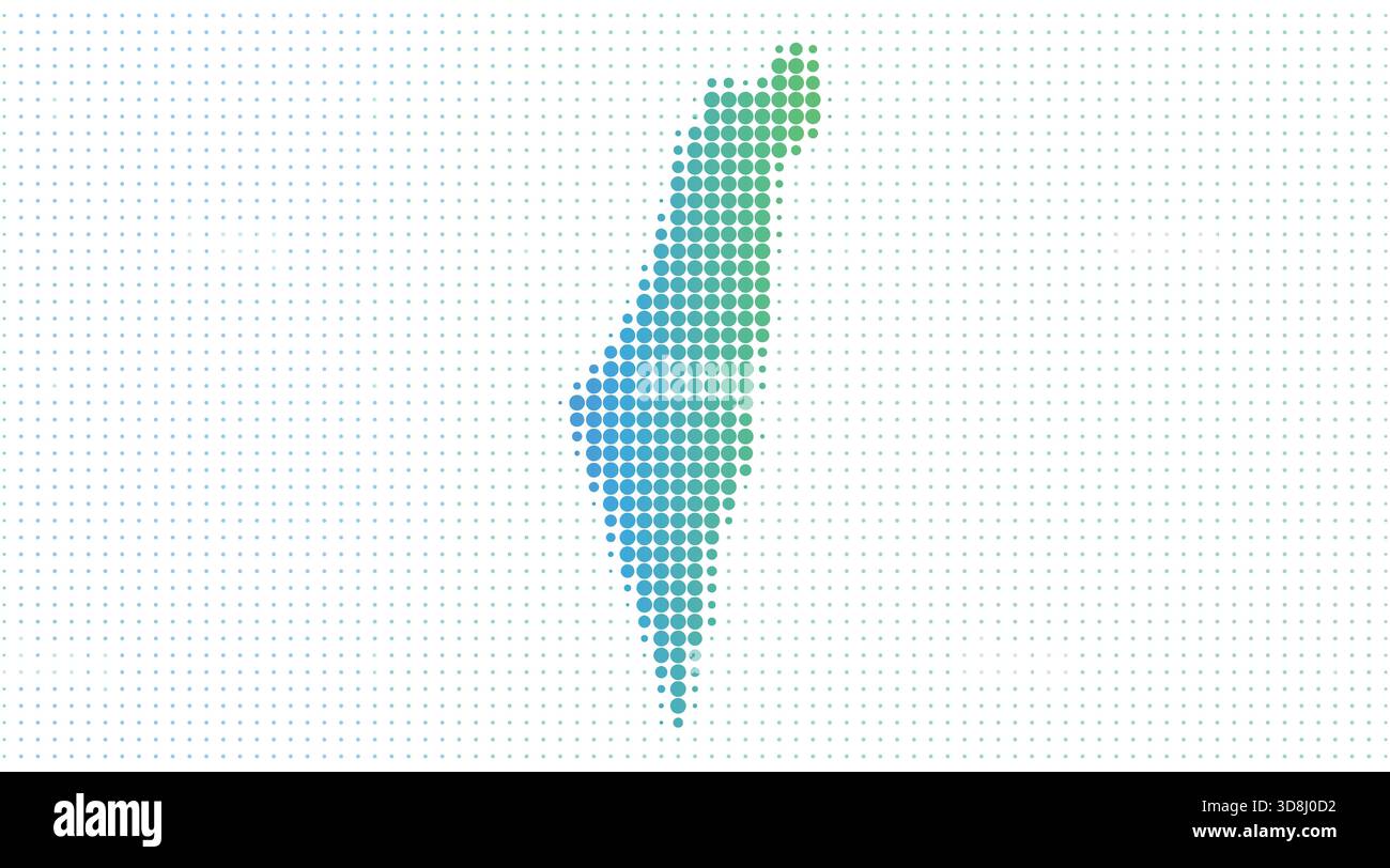 Mappa tratteggiata di Israele in moderno stile mezzitoni, illustrazione vettoriale su sfondo bianco Illustrazione Vettoriale