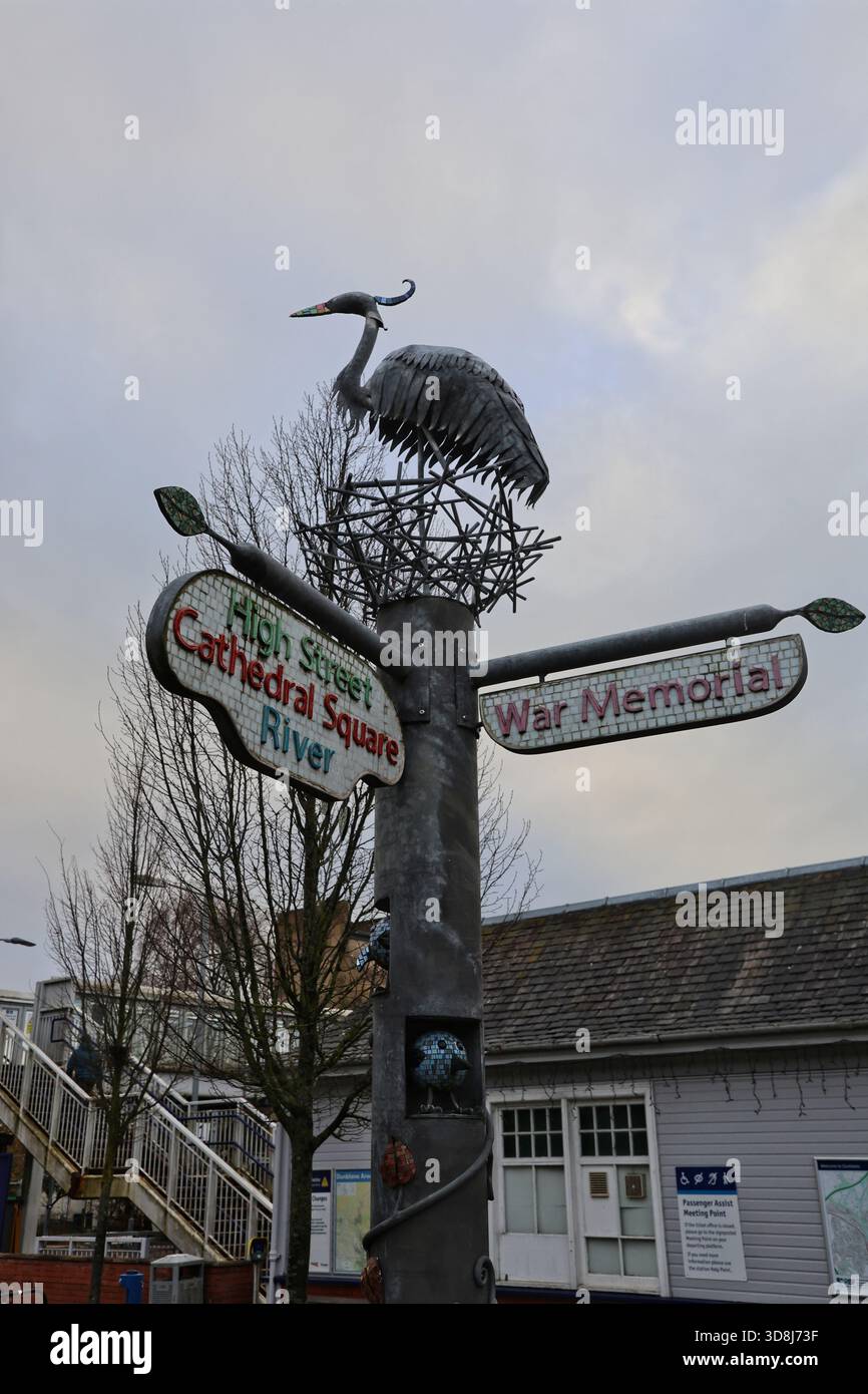 Insegna artistica post Dunblane Scotland novembre 2025 Foto Stock