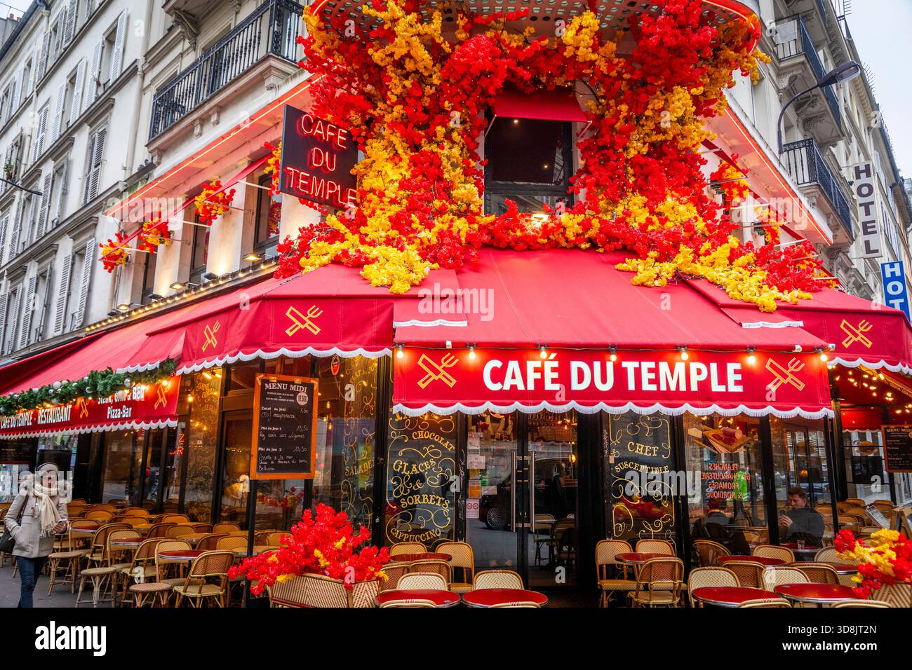 Francia, Ile-de-France, Parigi. 11° arrondissement, rue du Faubourg-du-Temple. Temple Cafe. Foto Stock