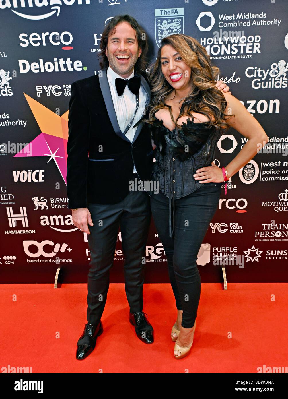 Birmingham, Regno Unito. 29 novembre 2025. James o'Keefe, Shadia Daho ai Multicultural Business & Community Champion Awards 2025 (MBCC Awards) all'Hilton Birmingham Metropole, Birmingham, Regno Unito. (Foto di 李世惠/SEE li/Picture Capital) credito: Vedi li/Picture Capital/Alamy Live News Foto Stock