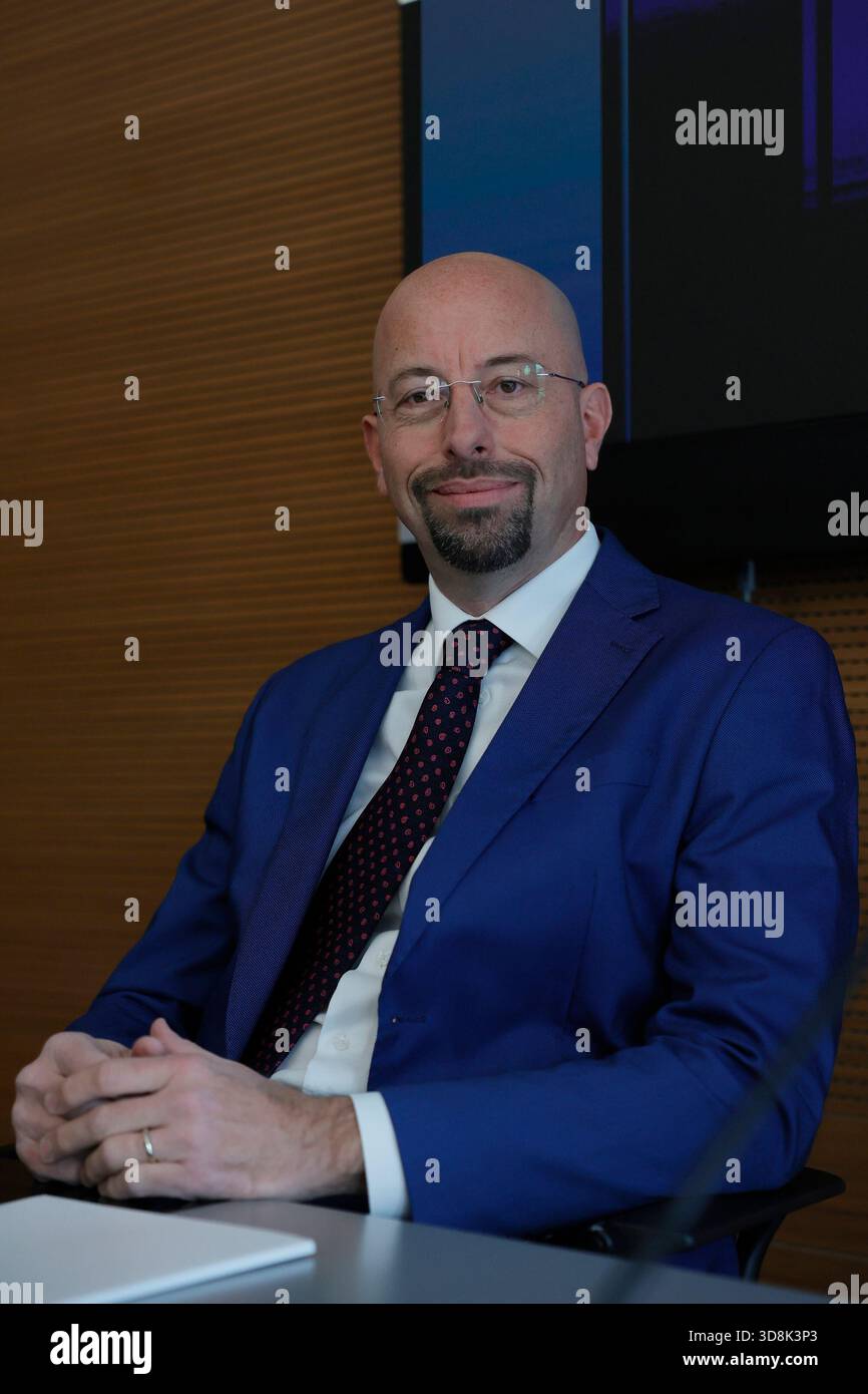 Roma, Italia. 1 dicembre 2025. Andrea Missori ad Ericsson alla conferenza nella sede dell'associazione Civita sul rapporto Draghi 2024, innovazione e cultura opportunità dei fondi europei - Roma-Italia -Lunedì 01 dicembre 2025 - politica - (foto di Cecilia Fabiano/ crediti: LaPresse/Alamy Live News Foto Stock