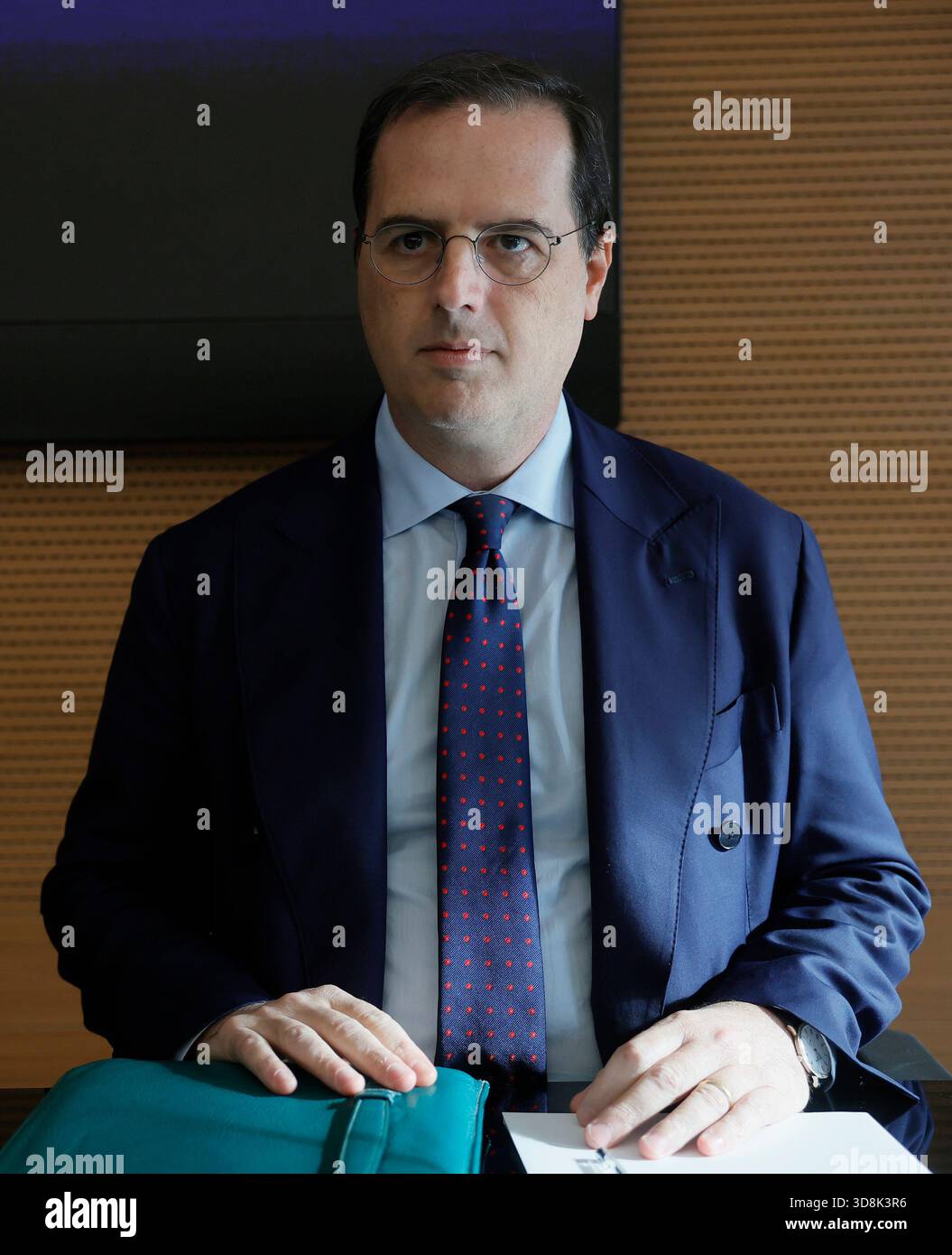 Roma, Italia. 1 dicembre 2025. Alessandro D'Agnino, assessore all'economia della regione Sicilia alla conferenza nella sede dell'associazione Civita sul rapporto Draghi 2024, innovazione e cultura opportunità dei fondi europei - Roma-Italia -Lunedì 01 dicembre 2025 - politica - (foto di Cecilia Fabiano/ credito: LaPresse/Alamy Live News Foto Stock