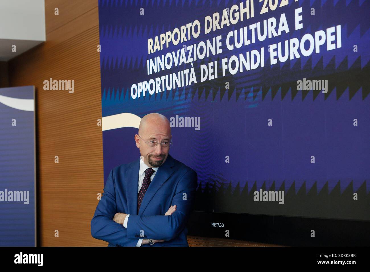 Roma, Italia. 1 dicembre 2025. Andrea Missori ad Ericsson alla conferenza nella sede dell'associazione Civita sul rapporto Draghi 2024, innovazione e cultura opportunità dei fondi europei - Roma-Italia -Lunedì 01 dicembre 2025 - politica - (foto di Cecilia Fabiano/ crediti: LaPresse/Alamy Live News Foto Stock