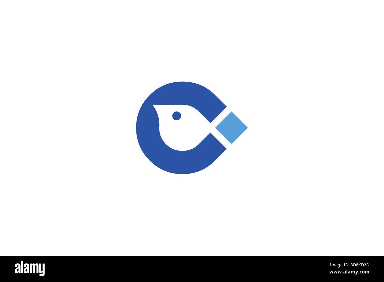 Design minimalista con logo Abstract Bird su sfondo bianco Illustrazione Vettoriale