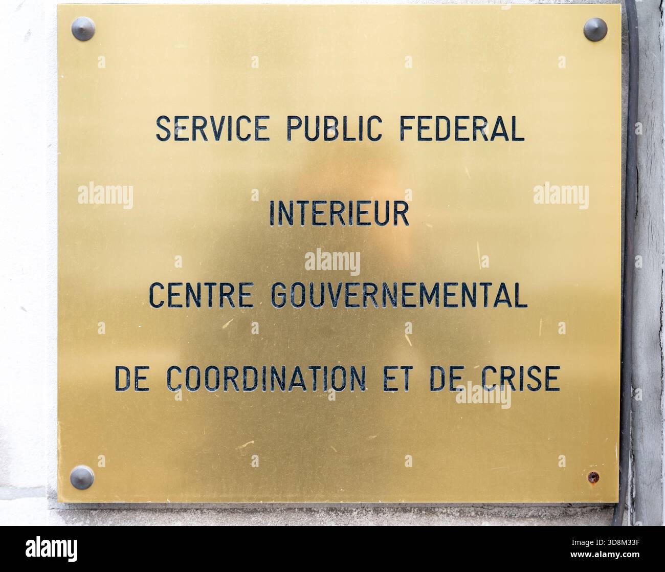 Vista esterna del Centro di coordinamento e crisi del governo federale belga, parte del servizio pubblico federale interno. Questo corpo controlla Foto Stock
