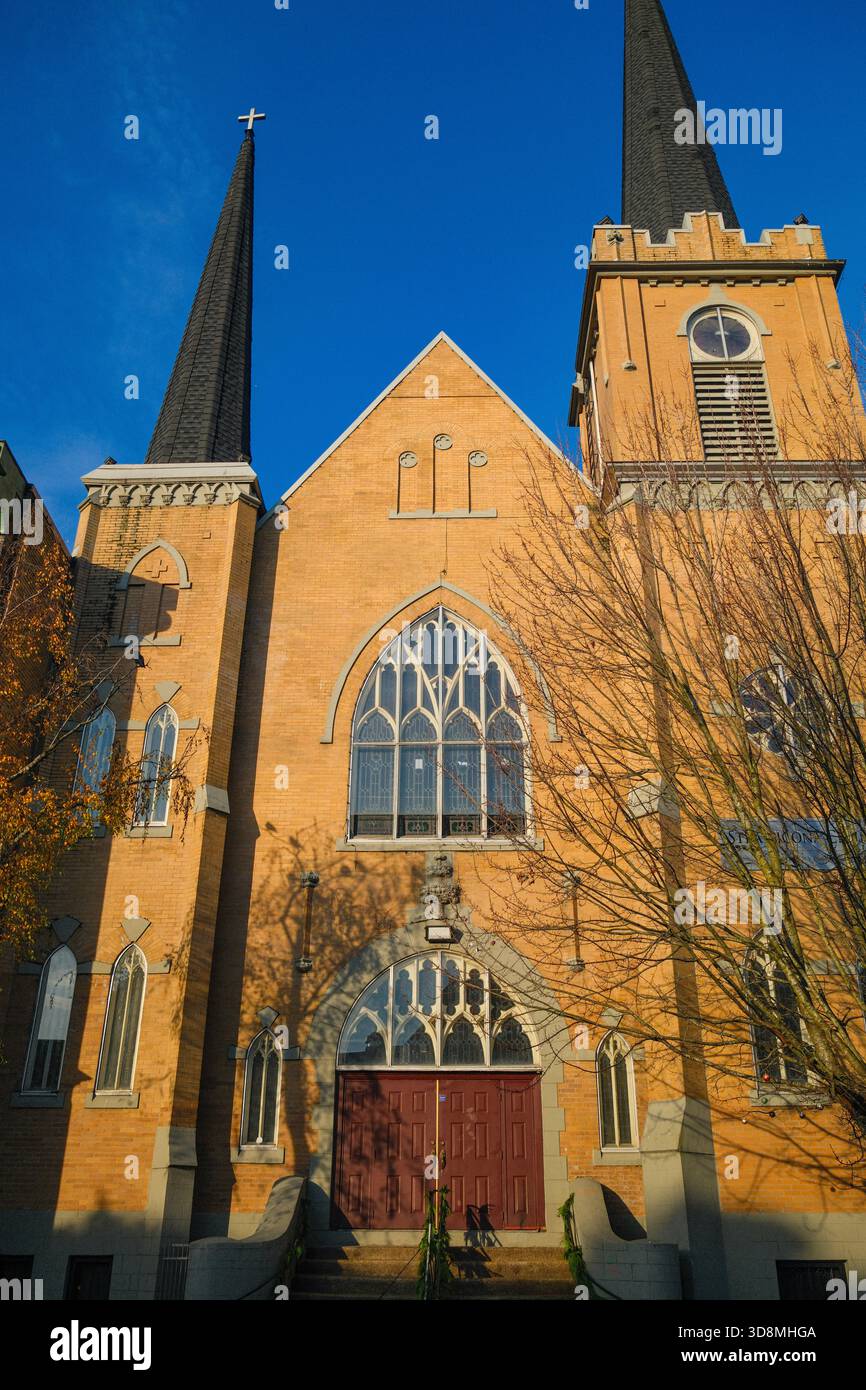 Strathcona Church in West Pender Street a Strathcona, Vancouver, British Columbia. Foto Stock