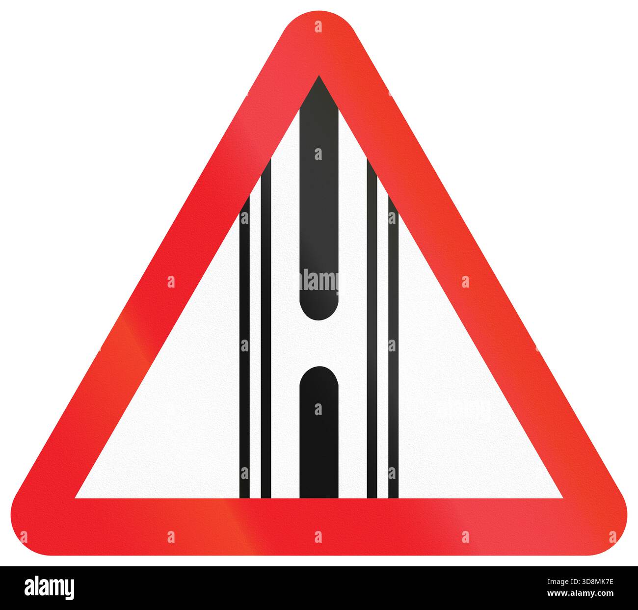 Segnale stradale utilizzato in India - distanza in media. Foto Stock