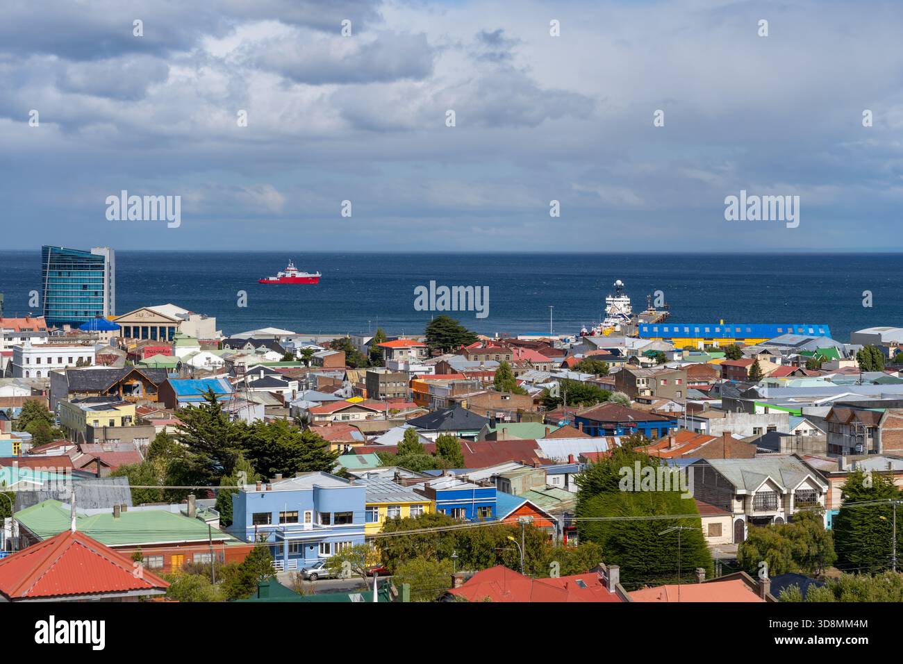 Vista di Punta Arenas, Cile. Foto Stock