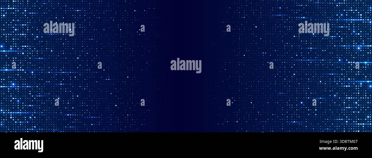 Moderna griglia blu navy con quadrati luminosi e dinamica Illustrazione Vettoriale