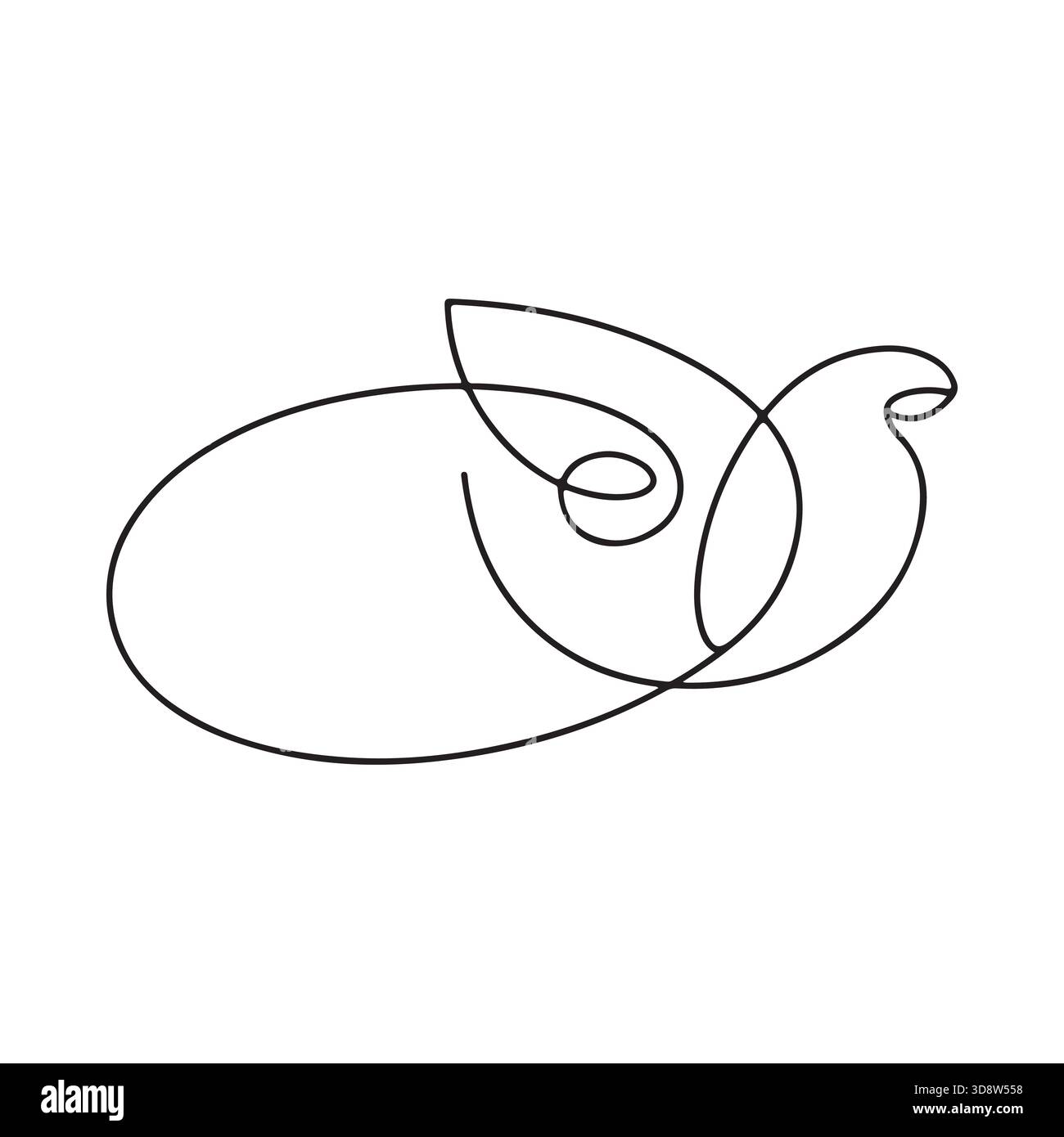 Disegno minimalista di un uccello in volo e semplice icona di un uccello arroccato su un ramo Illustrazione Vettoriale