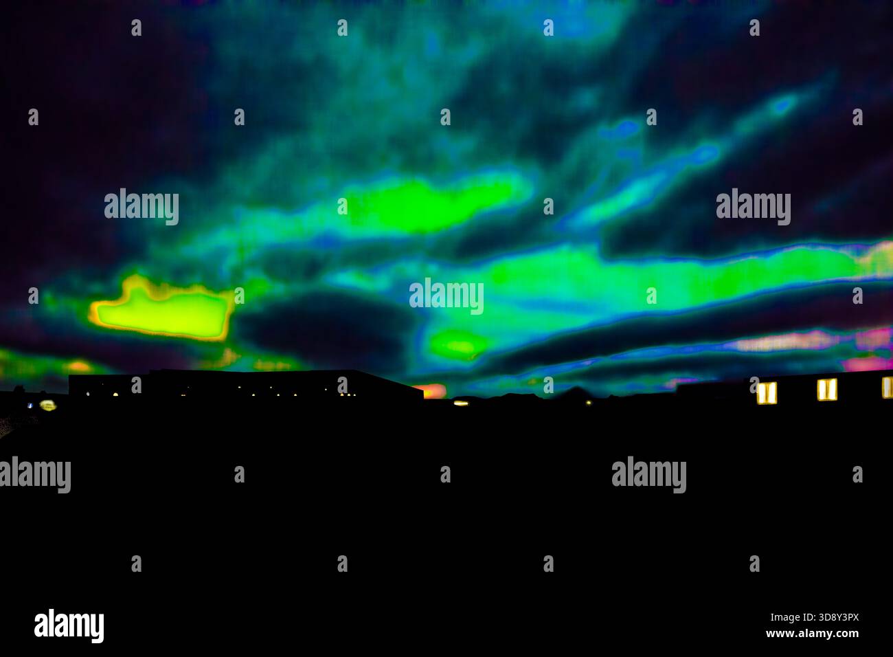 Aurora Boreale, aurora boreale a Olnbogaas, Islanda - 13 ottobre 2025 - N62 Foto Stock