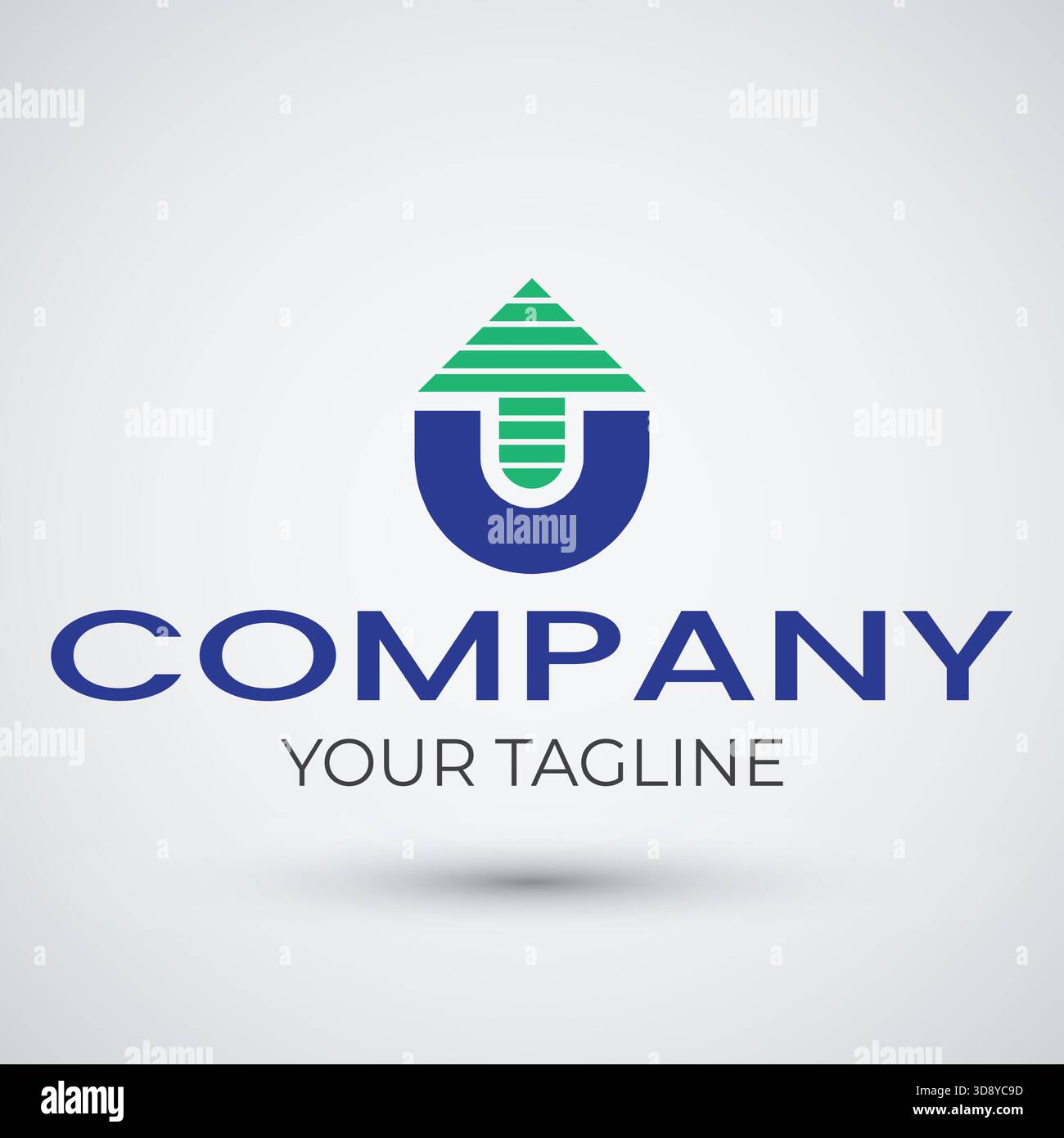 logo con freccia verso l'alto semplice con lettera u Illustrazione Vettoriale