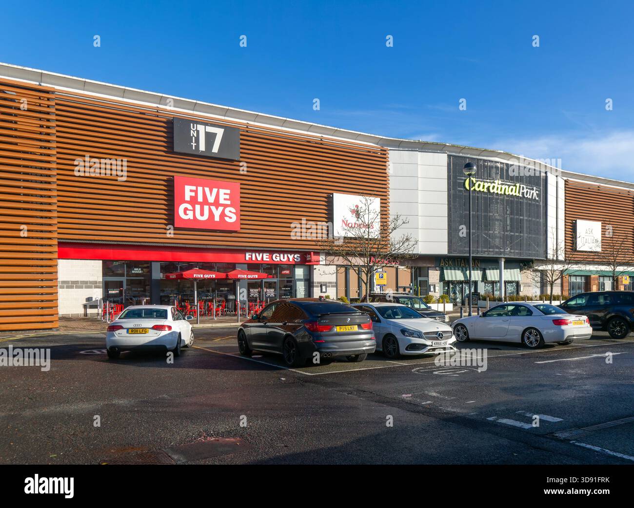 Catena di ristoranti edifici moderni per il tempo libero, Cardinal Park, centro di Ipswich, Suffolk, Inghilterra, REGNO UNITO Foto Stock
