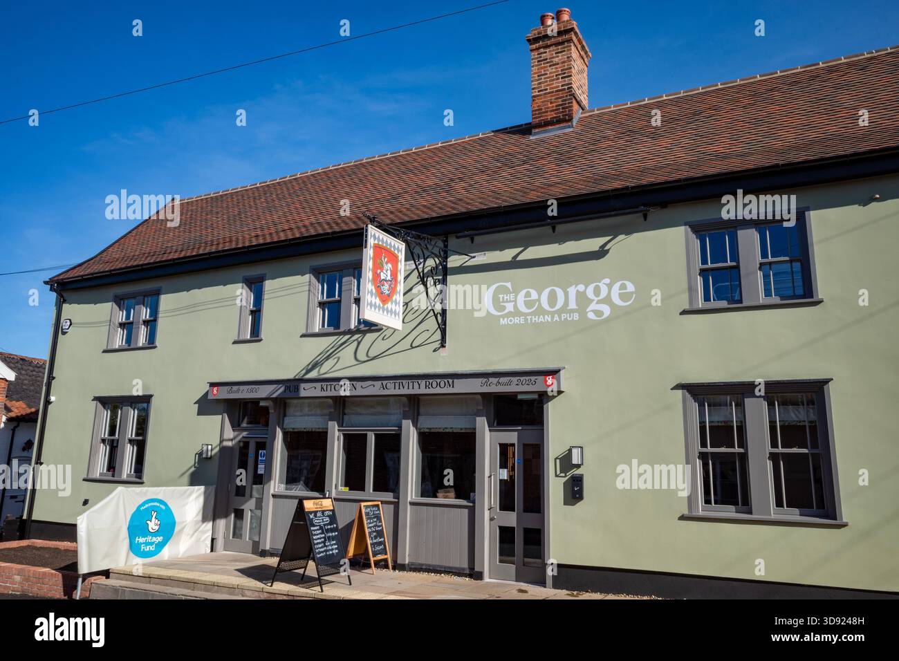 Il George Public House e il centro della comunità di Wickham Market Suffolk Foto Stock