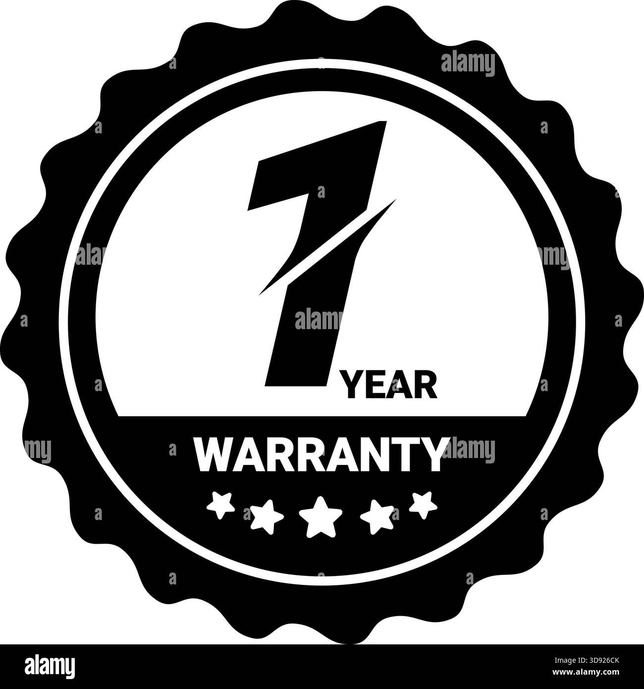 Logo di garanzia di 1 anno Design vettoriale | etichetta con sigillo di garanzia del prodotto Premium per garanzia di qualità, fiducia, supporto, assistenza certificata e Stati Uniti del cliente Illustrazione Vettoriale