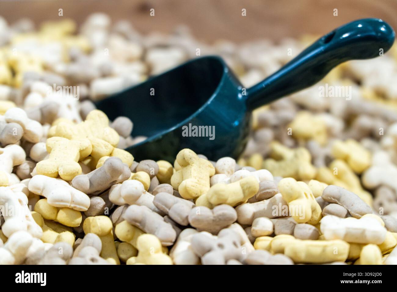 Integratore nutrizionale di biscotti biologici per cani in forma ossea Foto Stock