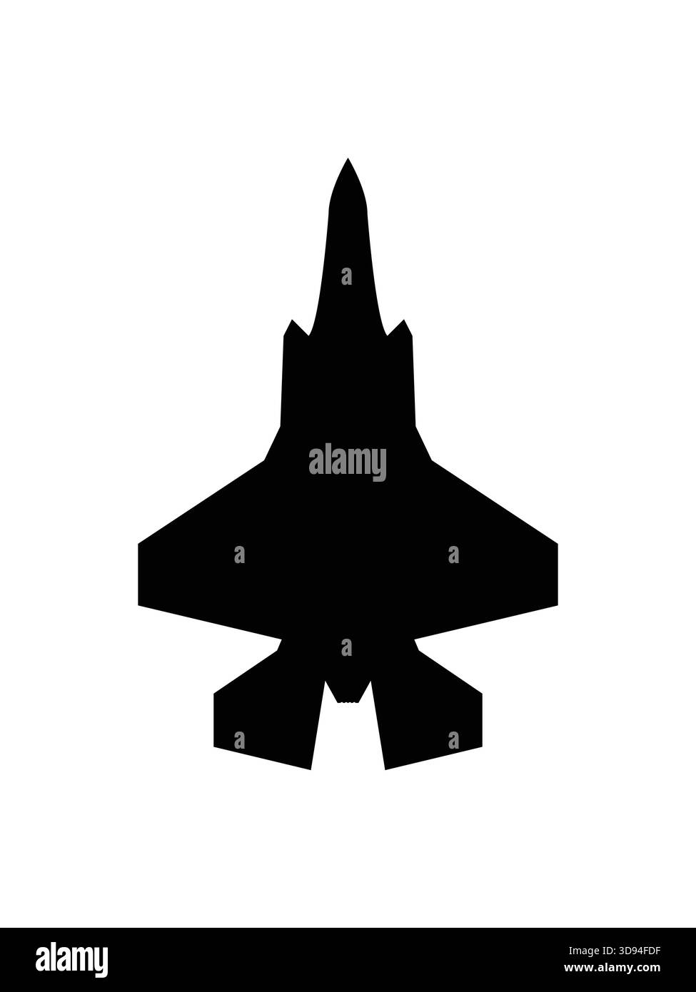 F-35 icona del jet da caccia Lightning II. simbolo dell'esercito americano. immagine vettoriale isolata per concetti militari, infografiche e web design Illustrazione Vettoriale