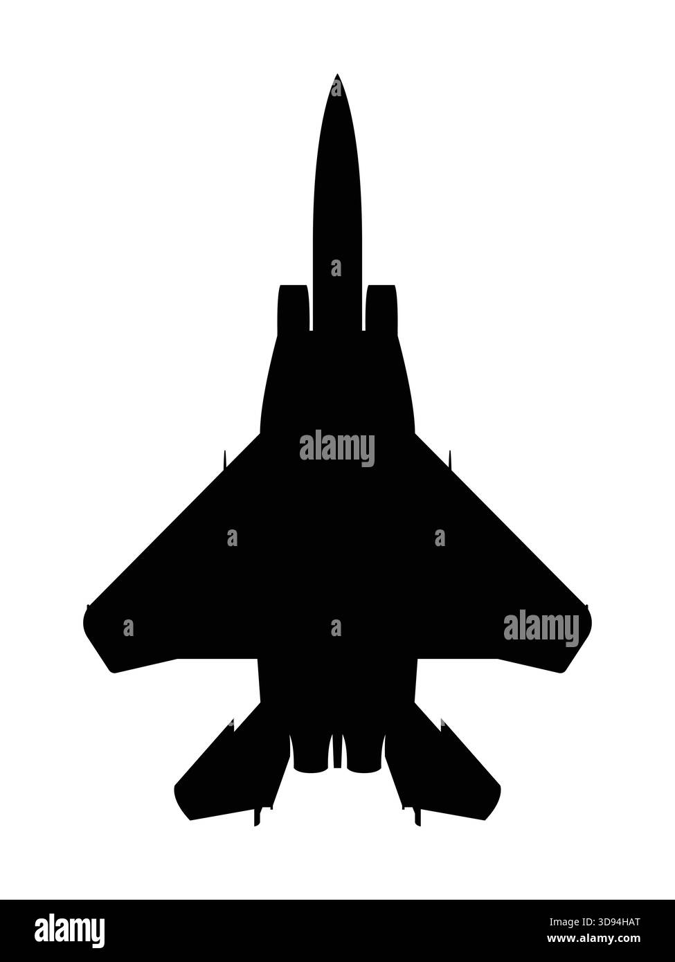 F-15 icona del jet da caccia Eagle. simbolo dell'esercito americano. immagine vettoriale isolata per concetti militari, infografiche e web design Illustrazione Vettoriale