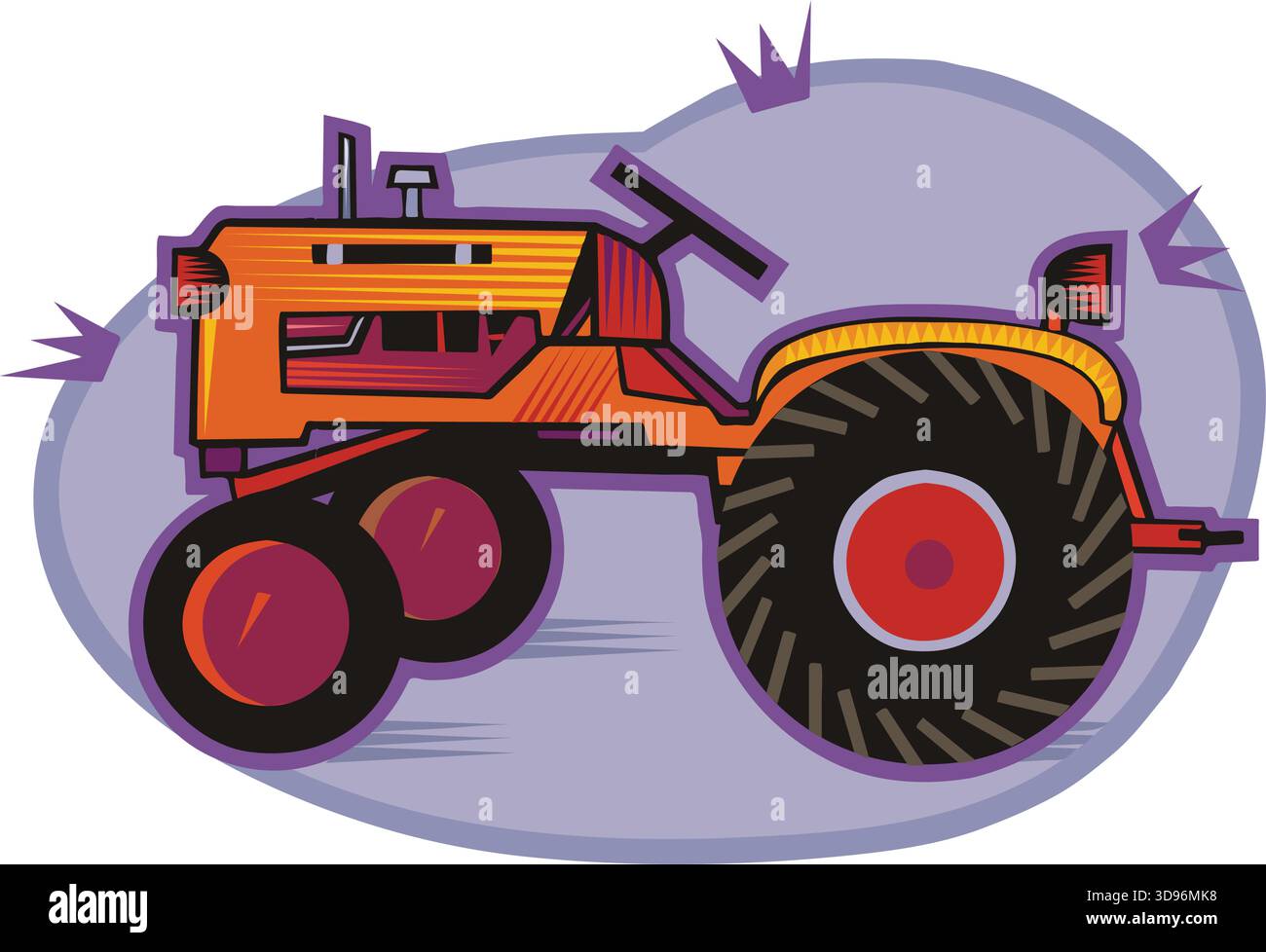 Composizione isometrica della macchina agricola, illustrazione del vettore del trattore Illustrazione Vettoriale