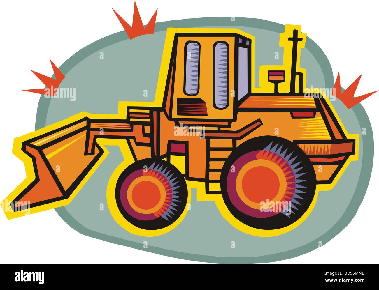 Composizione isometrica della macchina agricola, illustrazione del vettore del trattore Illustrazione Vettoriale