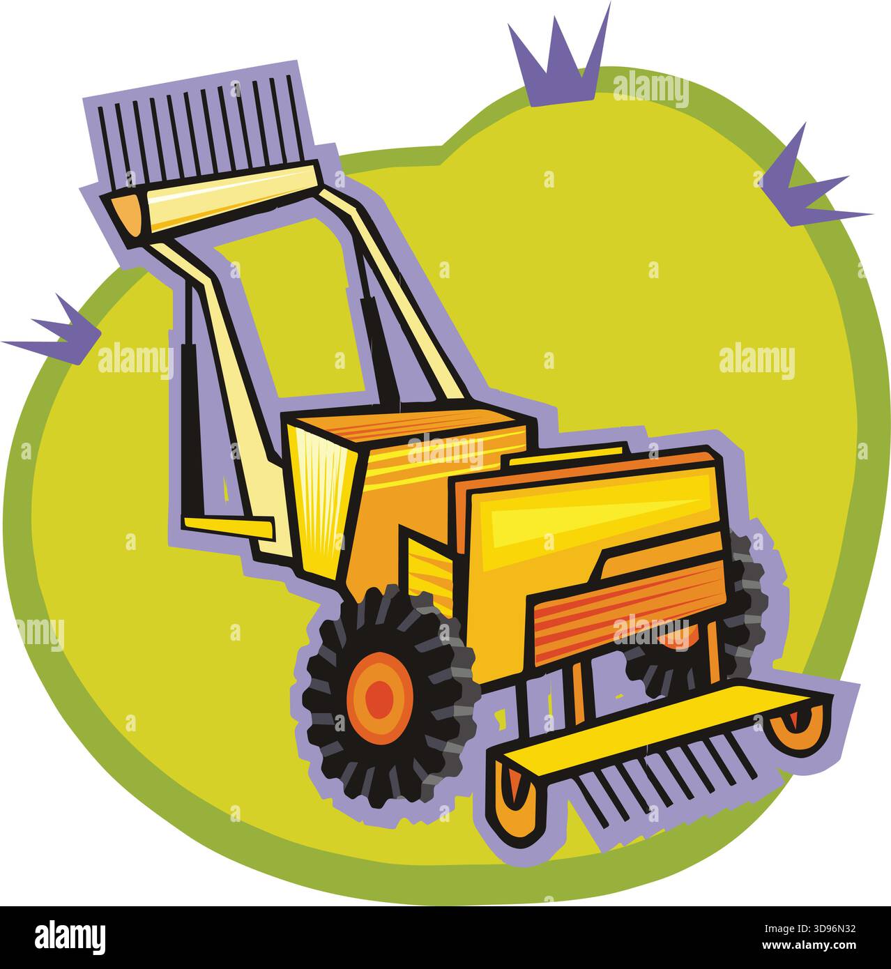 Composizione isometrica della macchina agricola, illustrazione del vettore del trattore Illustrazione Vettoriale