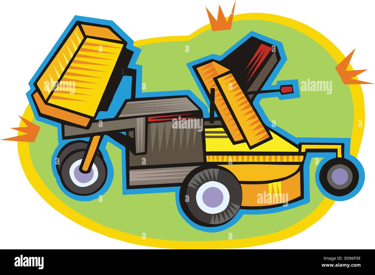 Composizione isometrica della macchina agricola, illustrazione del vettore del trattore Illustrazione Vettoriale