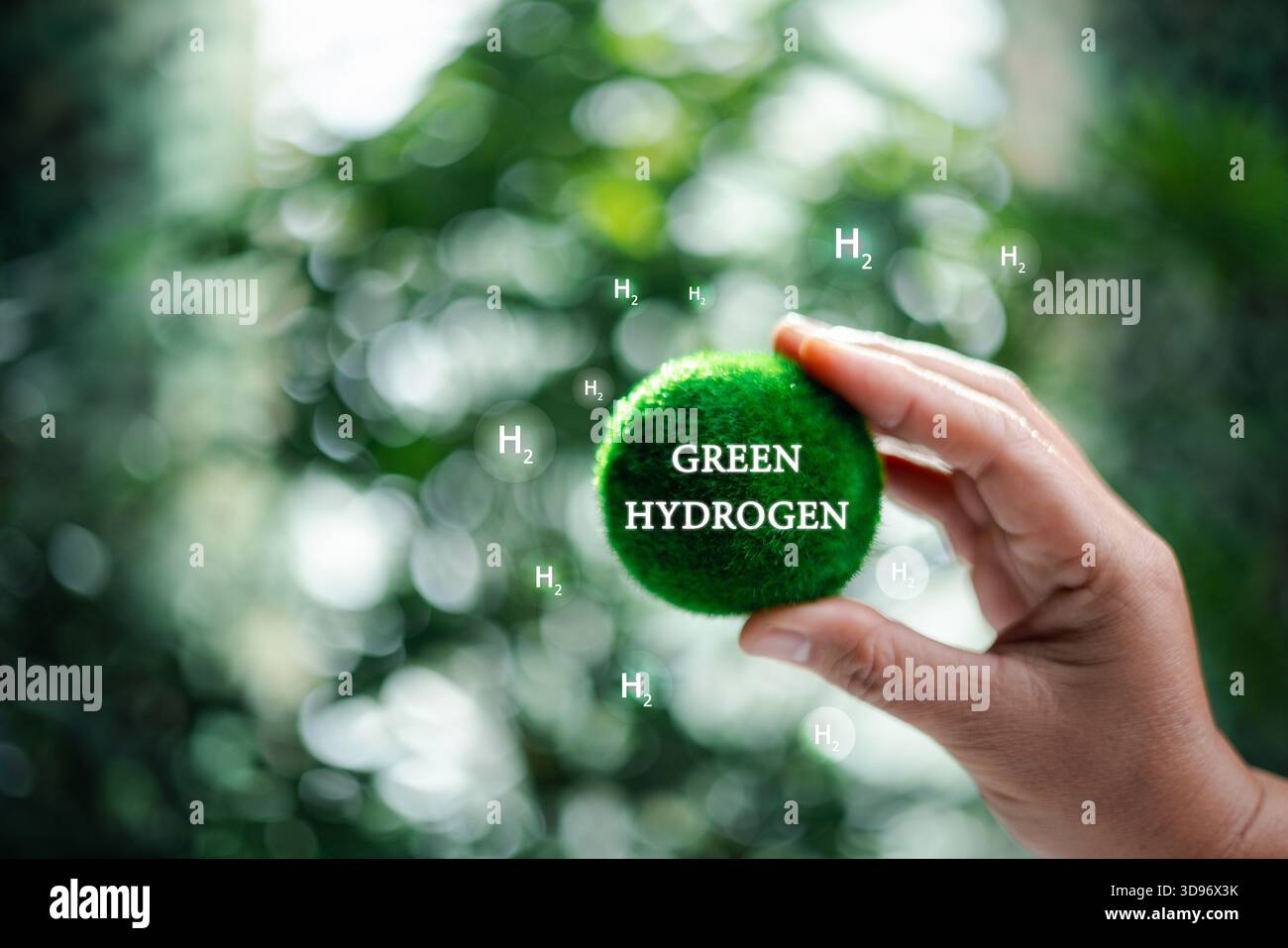 Ambiente, industria ecocompatibile ed energia alternativa. Una soluzione energetica rispettosa del clima in futuro per un obiettivo zero netto. Riduzione dei gas serra Foto Stock