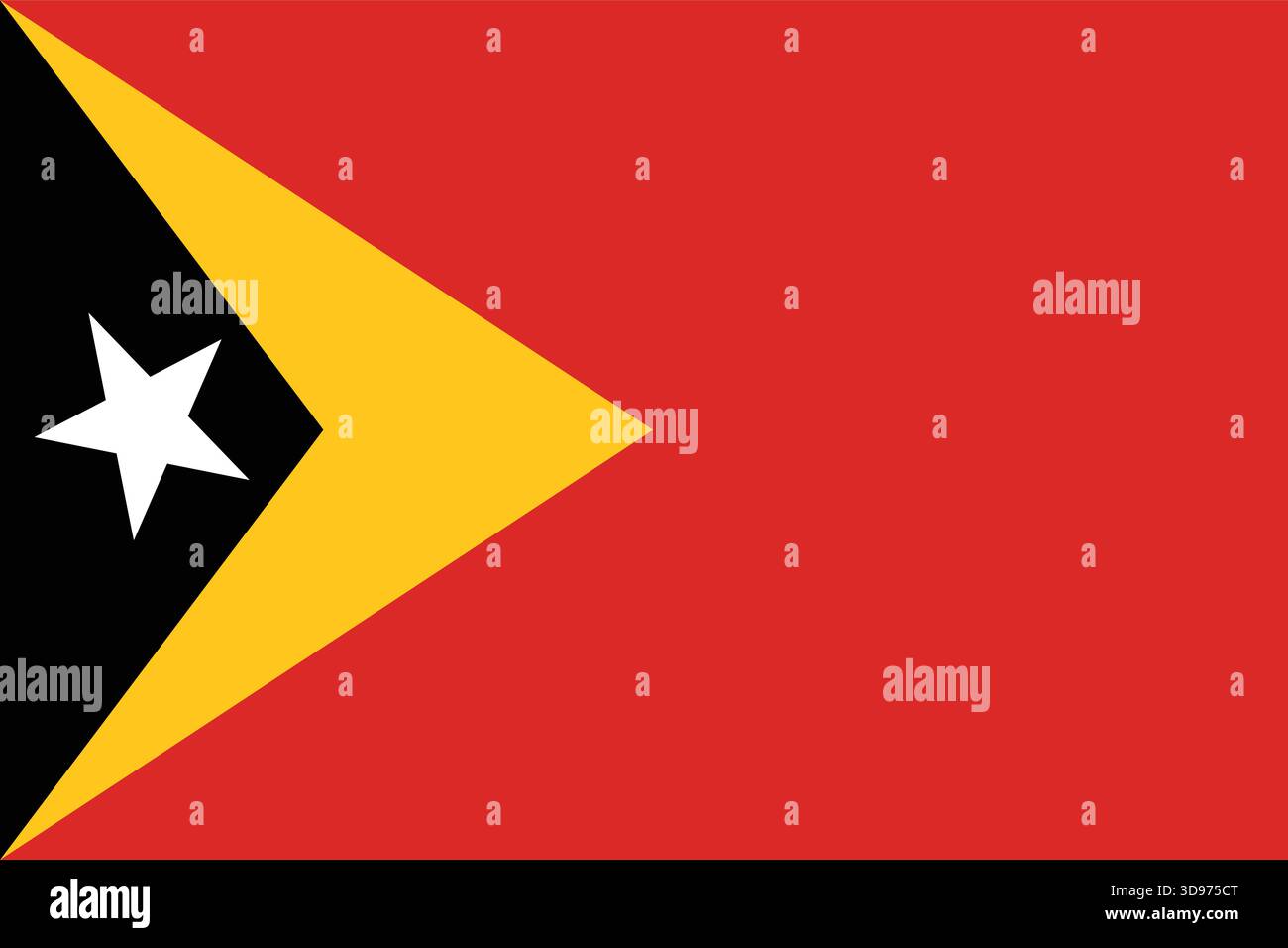 Timor Est Flag – dettaglio National Emblem Vector. Rappresentazione vettoriale di alta qualità della bandiera Timor Est con forme geometriche accurate. Illustrazione Vettoriale