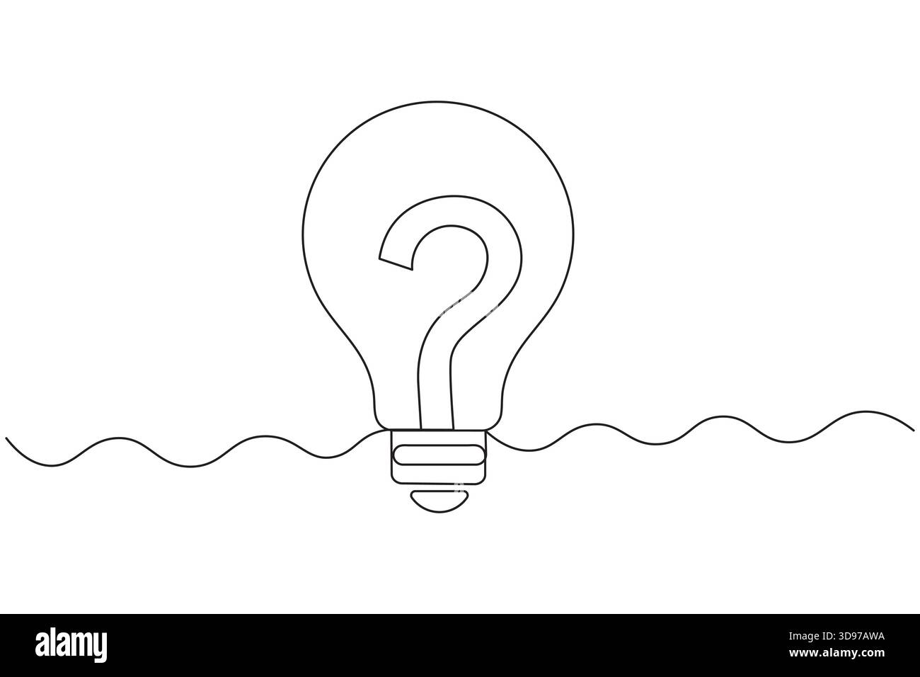 Punto interrogativo continuo di una linea disegnando illustrazione minimalista del vettore del contorno Illustrazione Vettoriale