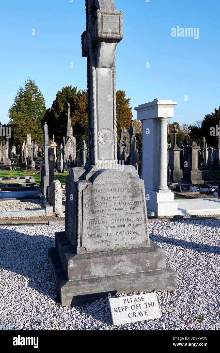 memoriale al cimitero kevin barry glasnevin di dublino, repubblica d'irlanda Foto Stock