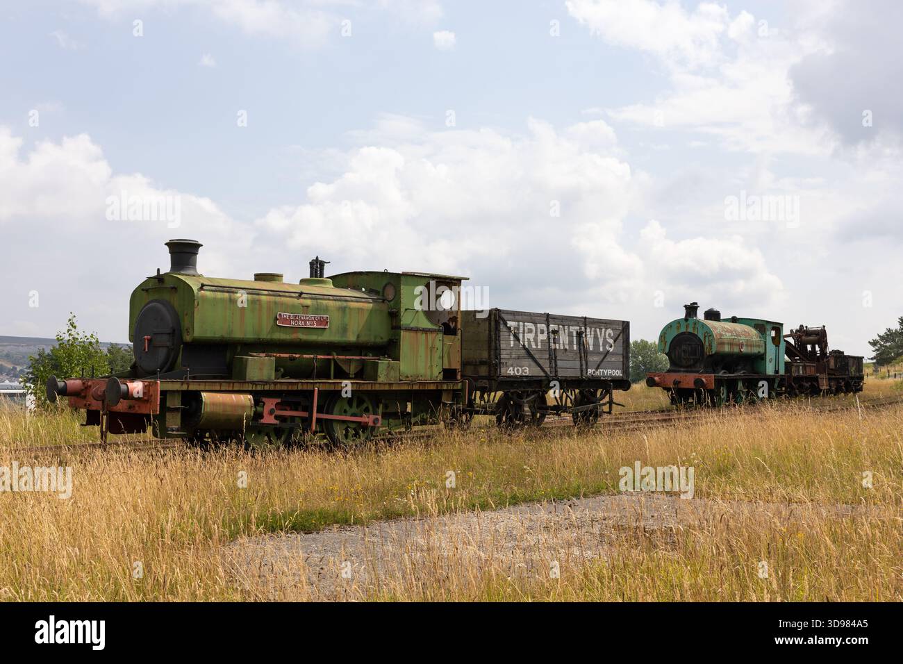 Treni fuori uso al Big Pit National Coal Museum Foto Stock