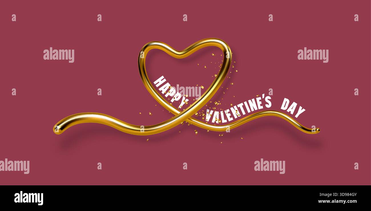 Banner di auguri di buon San Valentino. Illustrazione Vettoriale