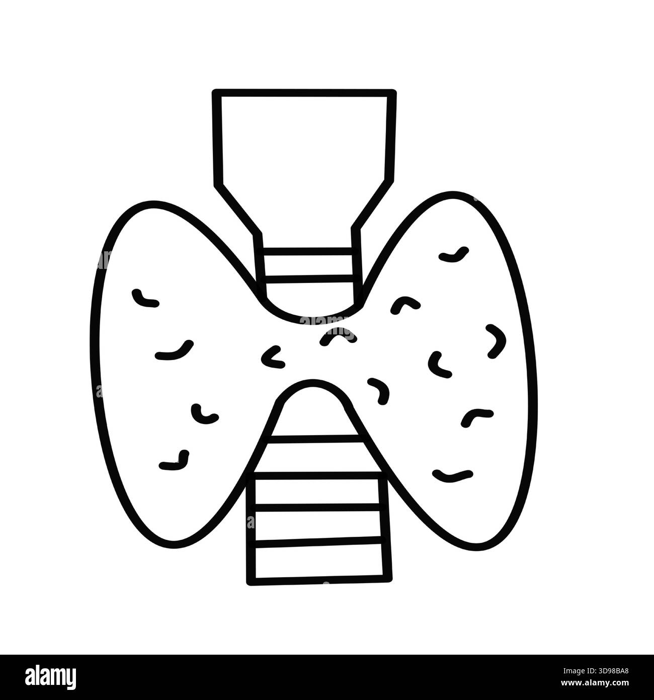 ghiandola tiroidea endocrina semplice icona di linea utile per l'industria di assistenza sanitaria app Illustrazione Vettoriale