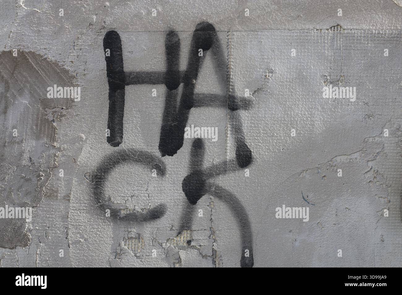 Graffiti Art design spray sul muro Foto Stock