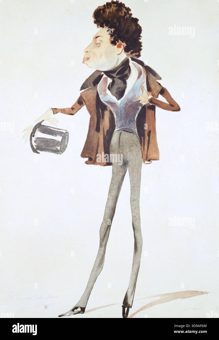 Caricatura di Alexandre Dumas père, di Eugène Ciceri, Draughtsman, Array, Arti grafiche, disegno, disegno, dimensioni - disegno: altezza: 65,5 cm, larghezza: 46,5 cm, dimensioni - supporto originale: altezza: 74,3 cm, larghezza: 53,4 cm, dimensioni - supporto museo: altezza: 90,6 cm, larghezza: 59,5 Foto Stock