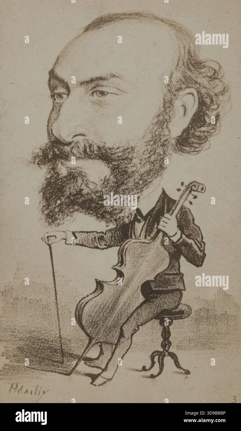 Ritratto di Ernest Nathan, violoncellista all'Opera. Di Hippolyte Mailly, fotografo, tra il 1860 e il 1890, seconda metà del XIX secolo, Fotografia, Arti grafiche, Fotografia, stampa di albume, dimensioni - disegno: altezza: 9,2 cm, larghezza: 5,3 cm, dimensioni - supporto originale: altezza: 10,2 cm, larghezza: 6,3 Foto Stock